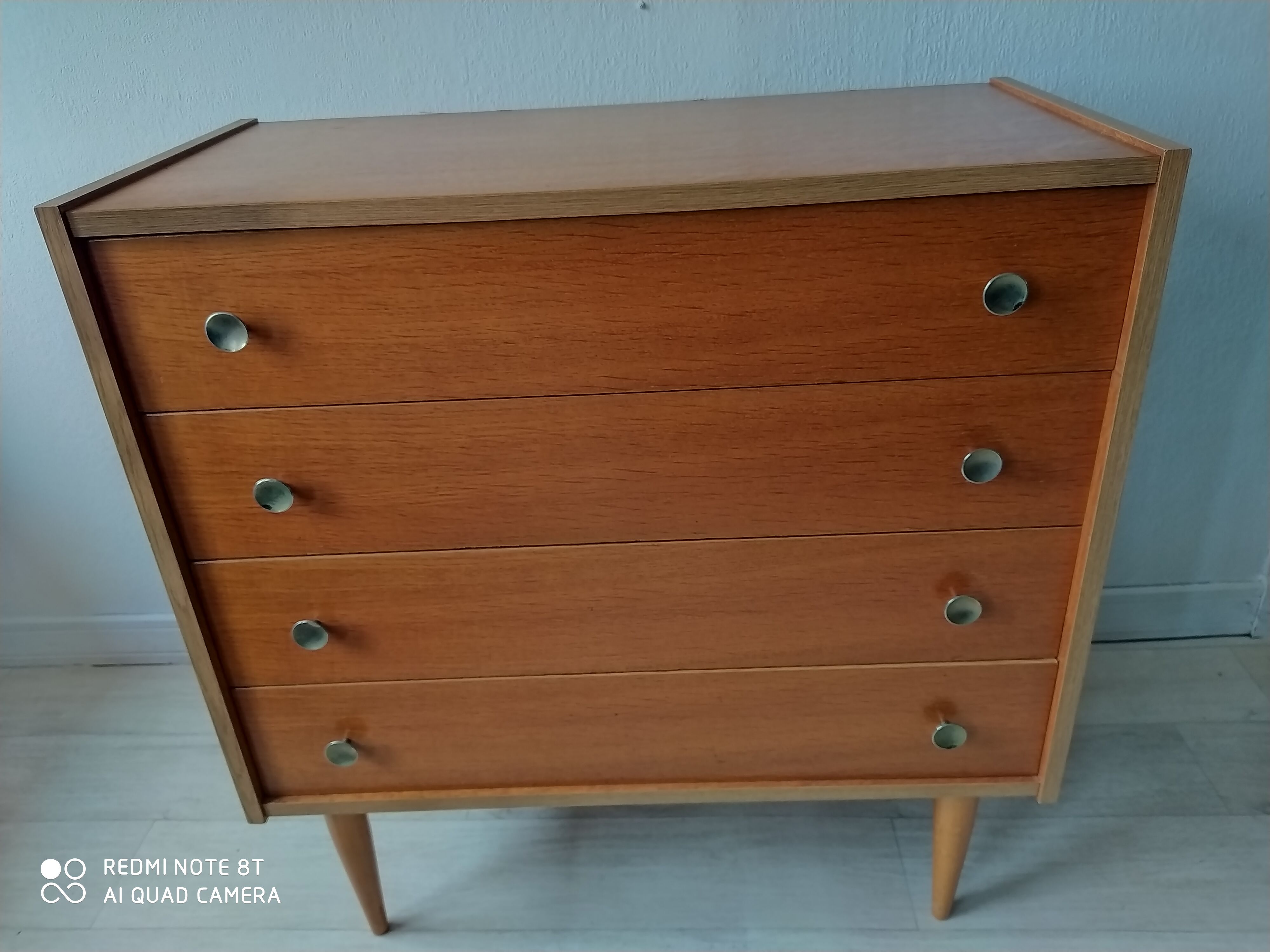 Vintage chest of drawers, oak veneer