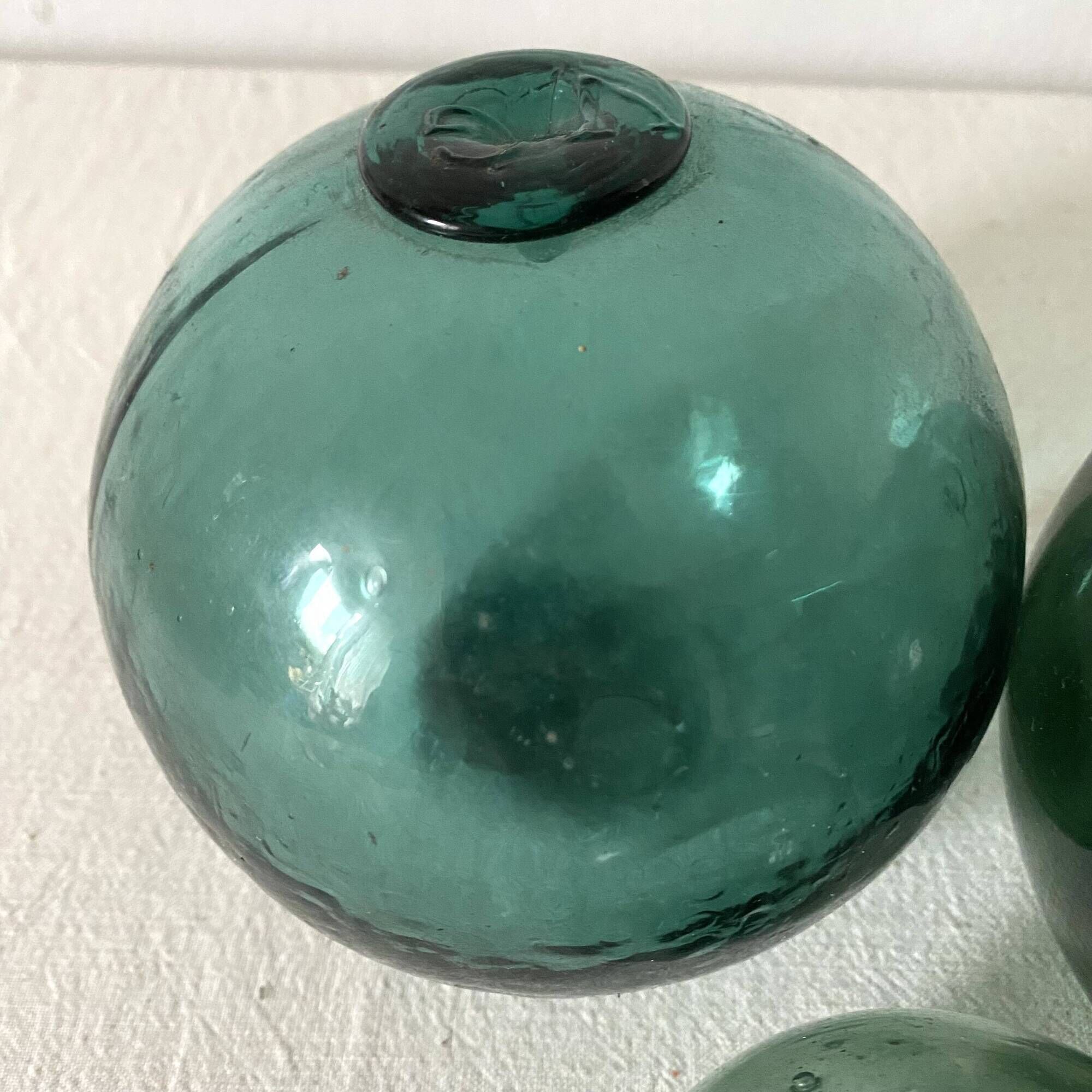 Boules en verre anciennes, flotteurs de filet de pêche