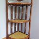 Corner shelf wicker, rattan and wood
