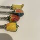 4 silver-plated metal fruit mocha teaspoons