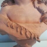 Girl bust signed Bastet in terracotta