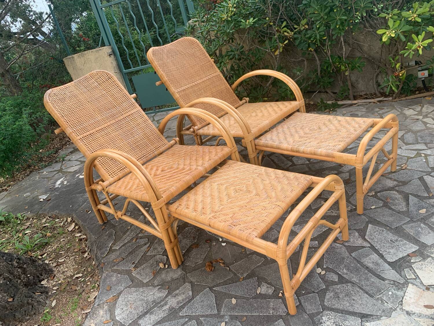 Vintage rattan lounge chairs