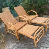 Vintage rattan lounge chairs
