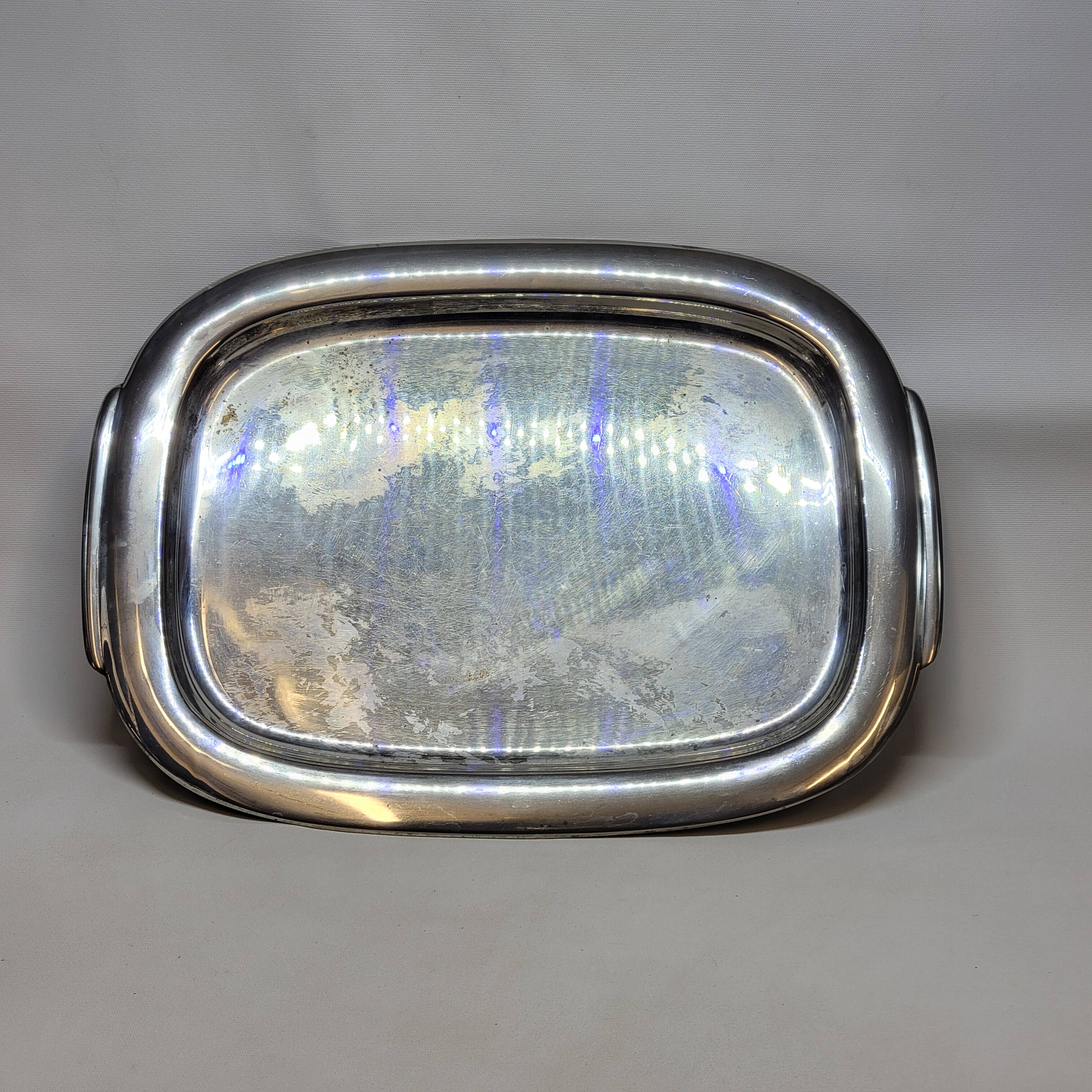Prata Wolff Vintage Silver Metal Tray