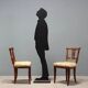Antique mahogany and fabric chairs, Italy, 19th century