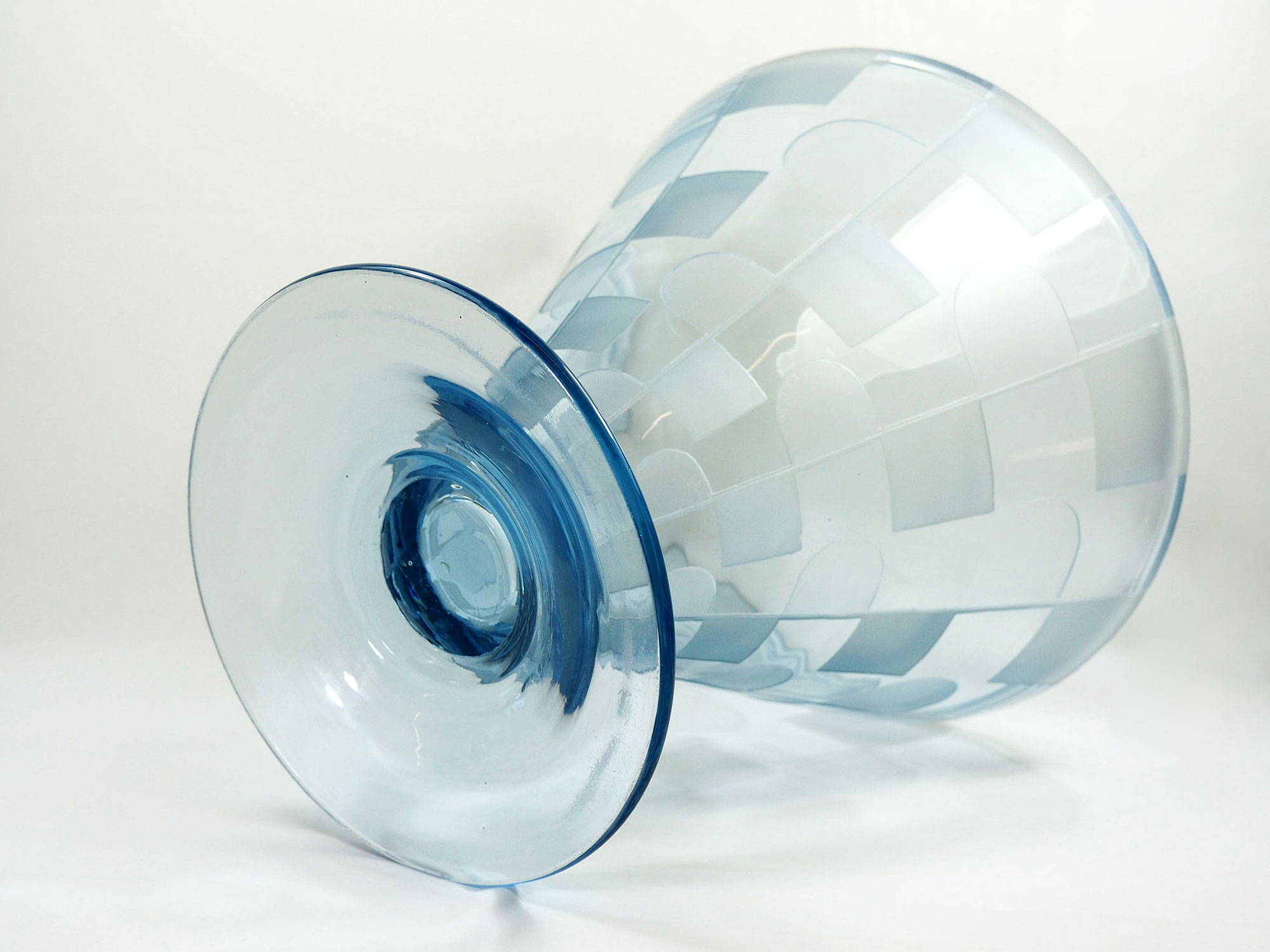 French art deco large conic glass vase, 1920