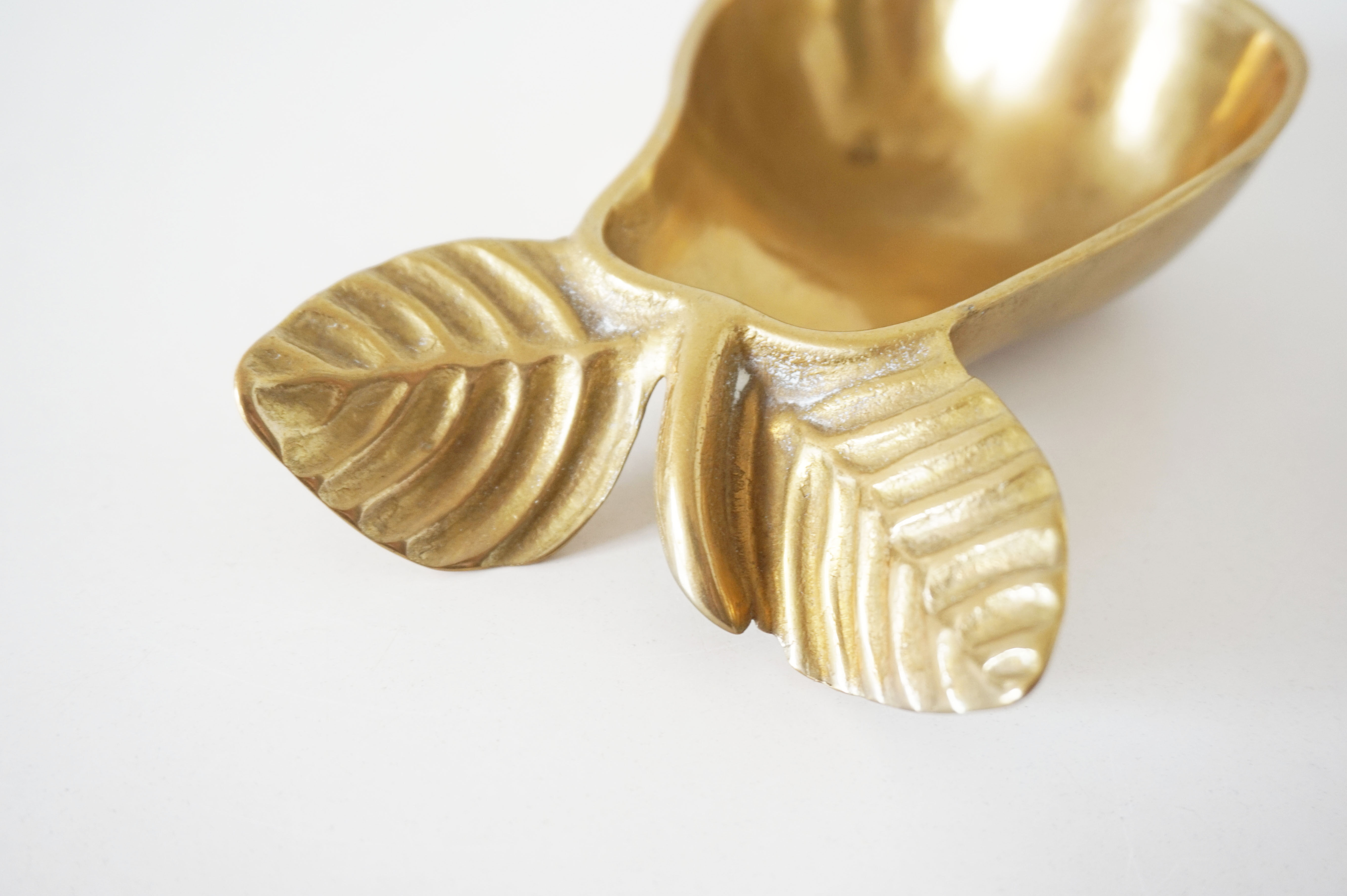 Brass pear trinket bowl