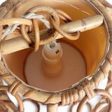 1960s Hand-Crafted Mid-Century Bamboo and Rattan Pendant Lamp, France