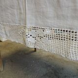 Old fabric and crochet tablecloth