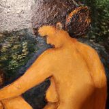 Oil painting on canvas Female nude framed signed