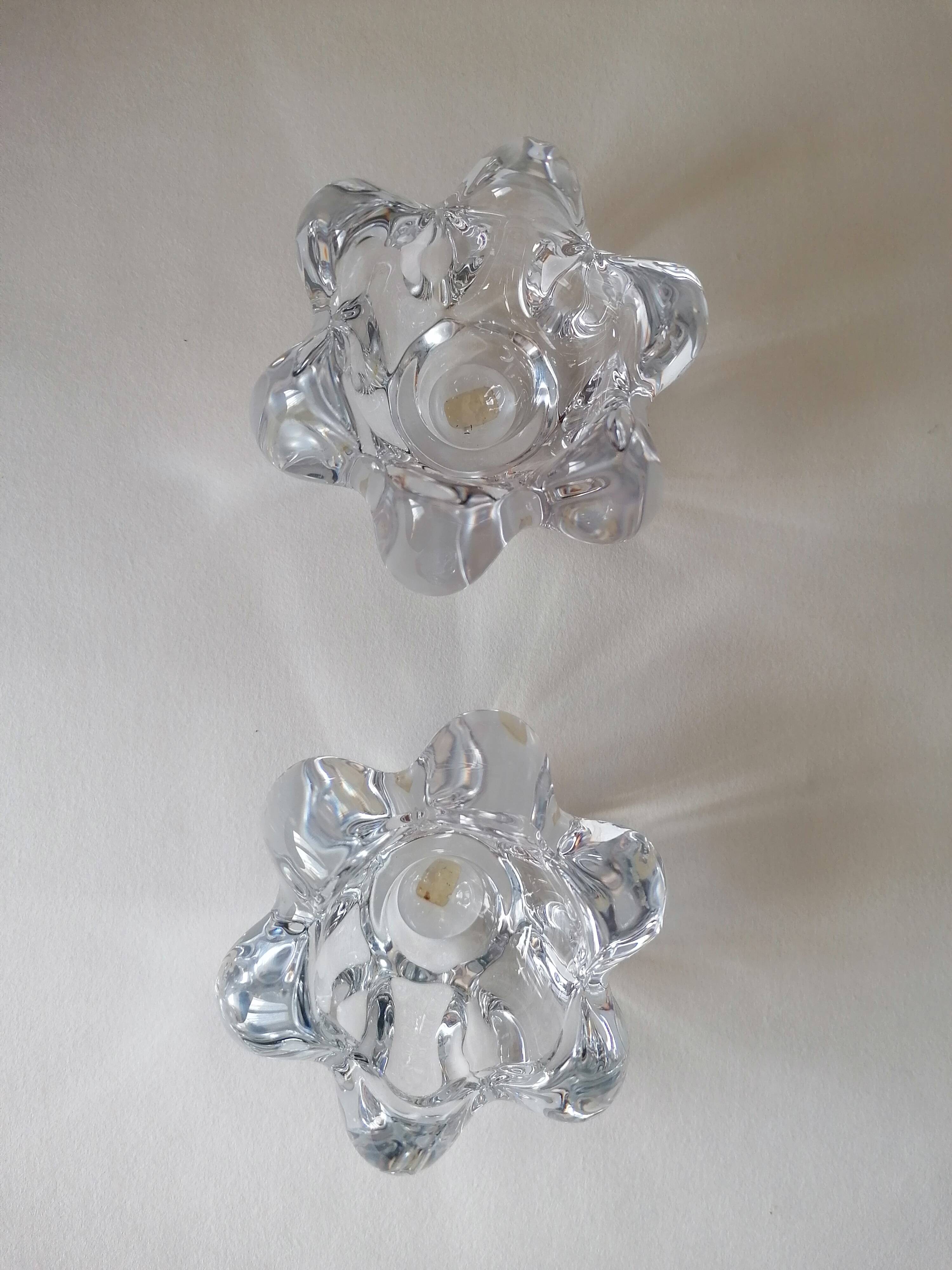 Pair of candlesticks in crystal from Vannes-le-Châtel