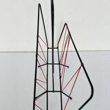 Vintage black metal magazine rack circa 19