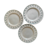 Set of 3 flat plates Malesherbes