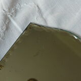 Against hand time beveled mirrored art deco 14x25cm