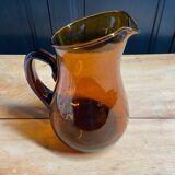 Amber glass pitcher