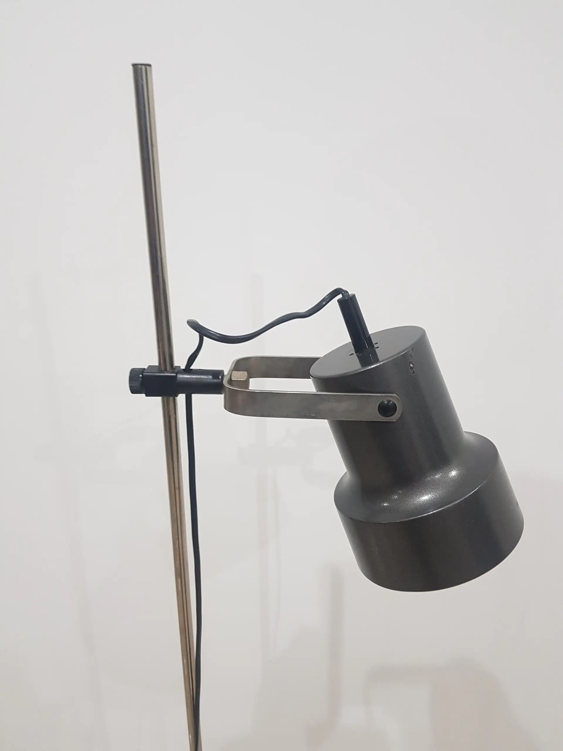 Floor lamp, graphite grey, metal, Germany, 1970s.