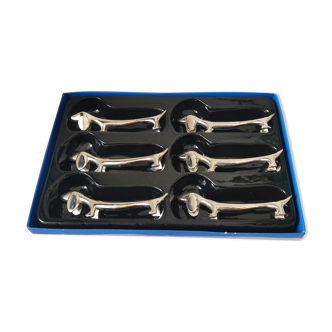 Silver metal knife holder