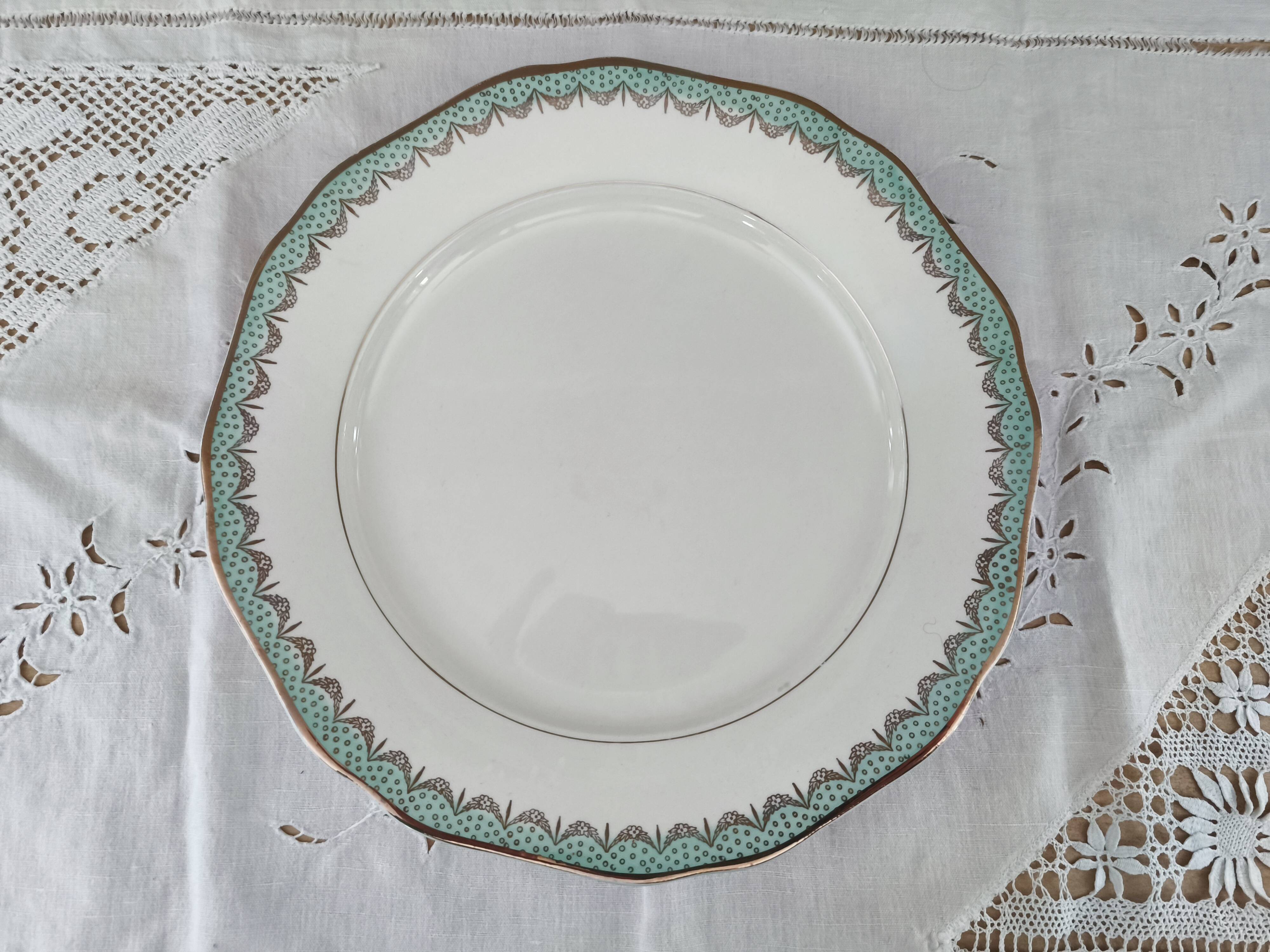 Round earthenware dish, Longwy France, Trianon model