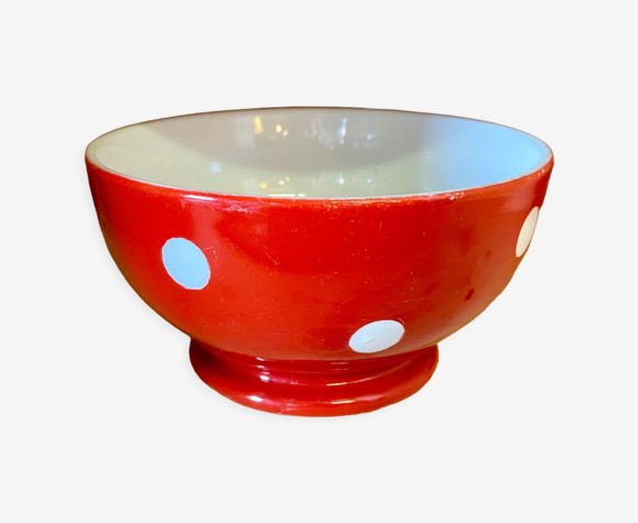 Bol ancien rouge et blanc