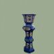 Vase chinois monumental sur piédestal en terre cuite émaillée