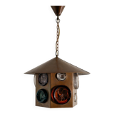 Swedish Mid Century Copper & Glass Ceiling Pendant by Erik Höglund, 1960s