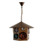 Swedish Mid Century Copper & Glass Ceiling Pendant by Erik Höglund, 1960s