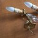 Anciennes appliques en bronze et cristal