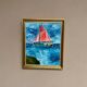 Original Swedish Oil on Panel – “Sailboat on the Water” by U. Ekshard – Signed – Dated 1971 – Vintage & Framed