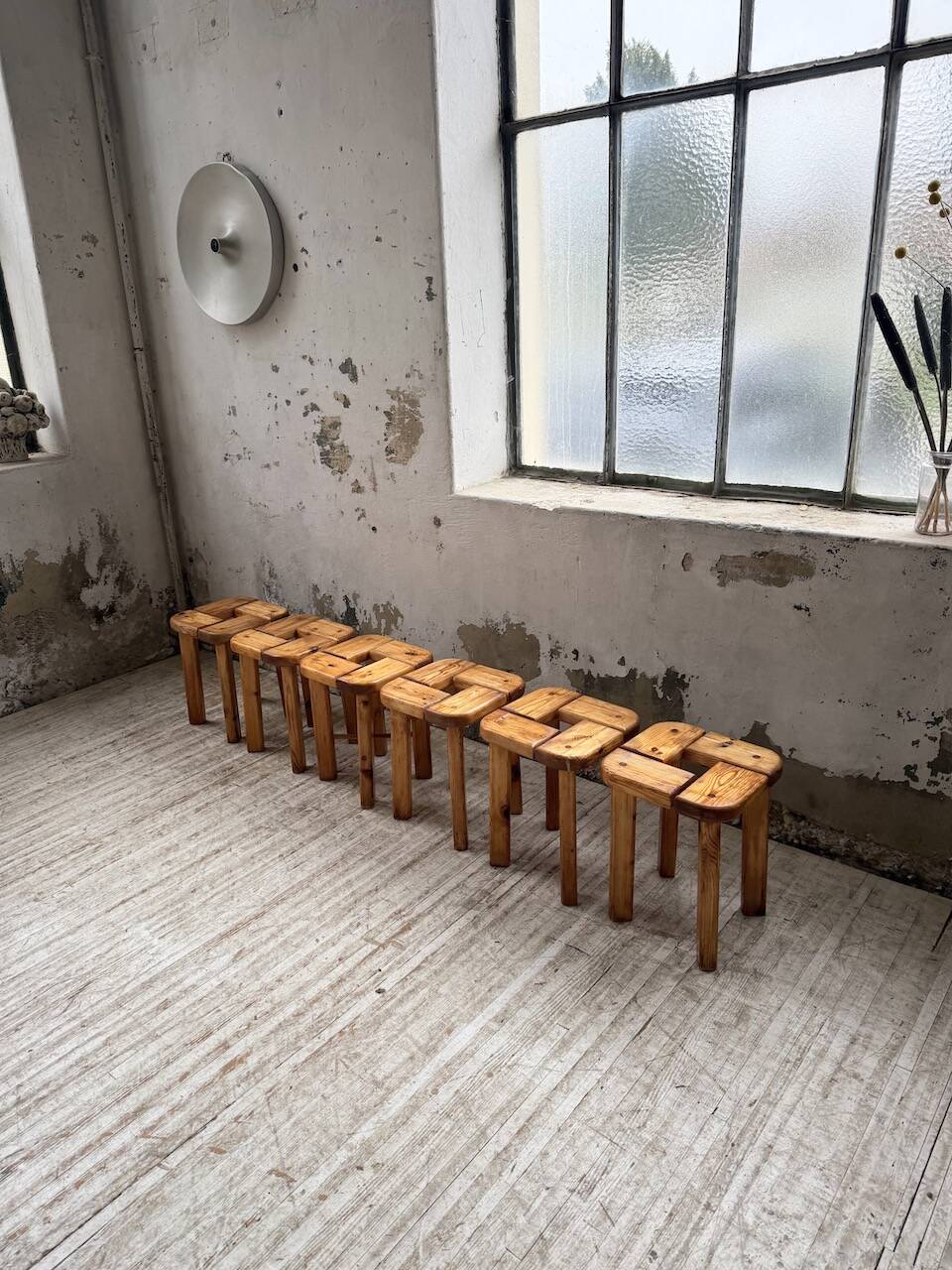 Set of 6 Olof Ottelin stools, Finland 1950.