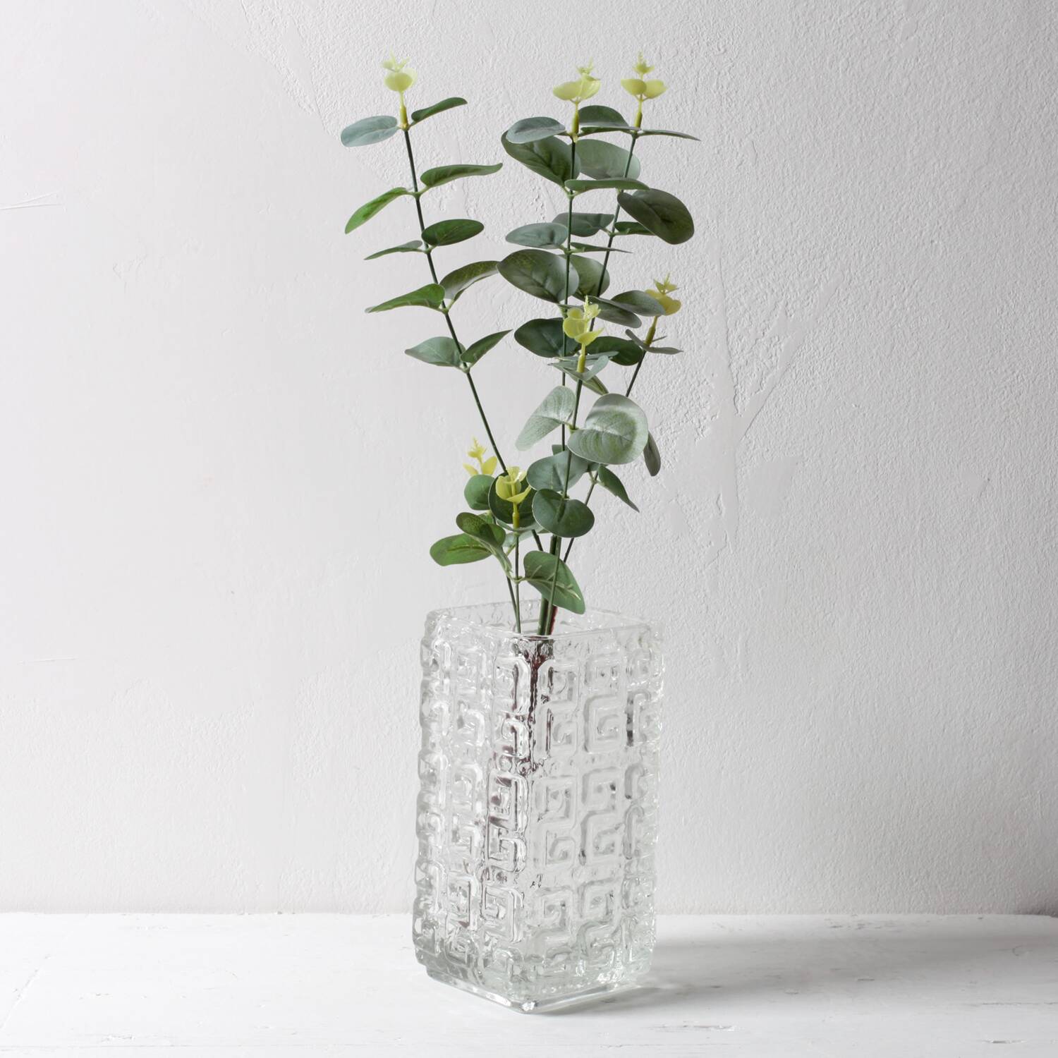 Vintage Clear Pressed Glass Vase Taalari by Tamara Aladin / Finland / 1969