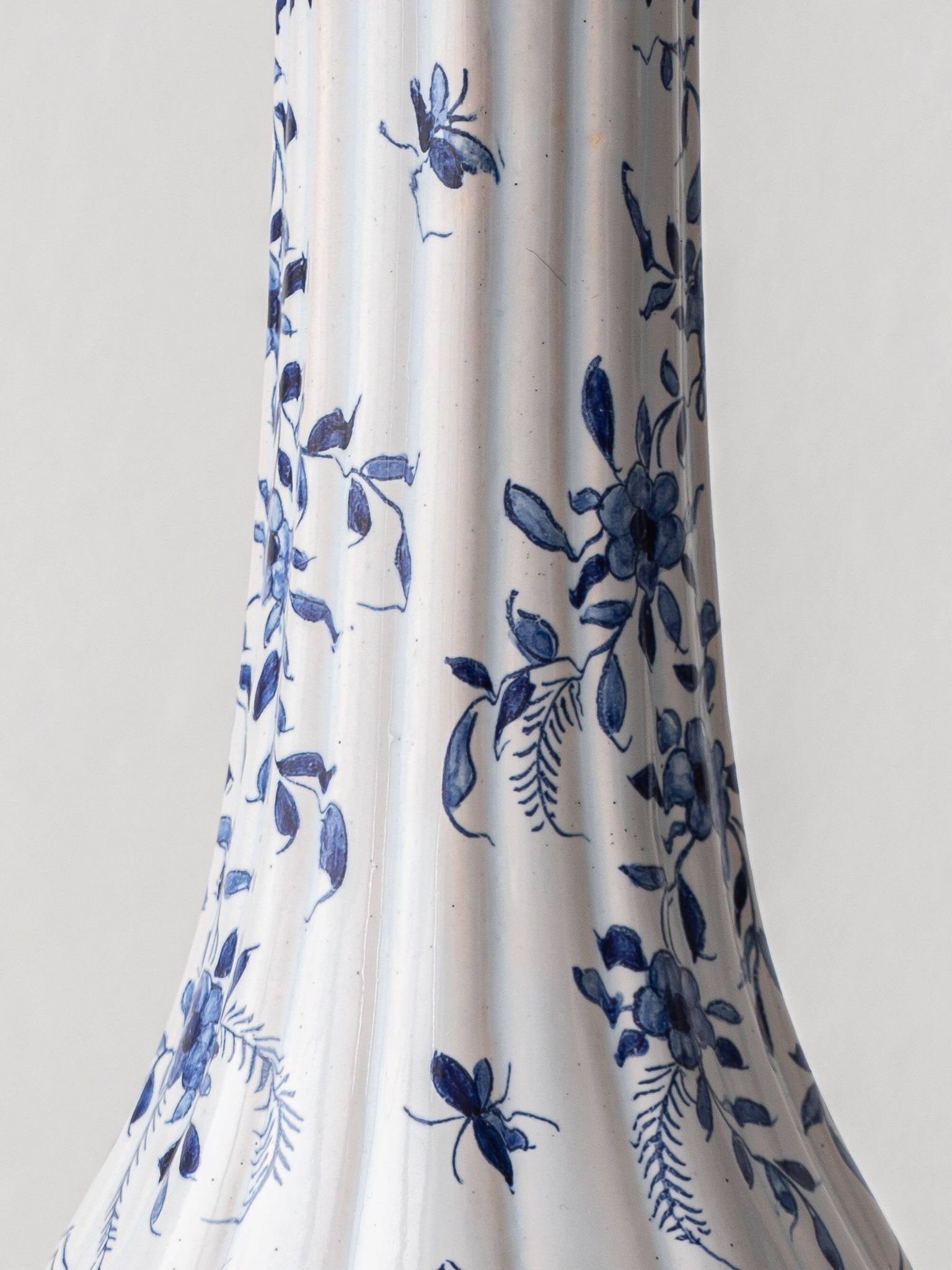 Antique Delft Style Blue and White Ceramic Table Lamp by Samson, circa 1880-1910