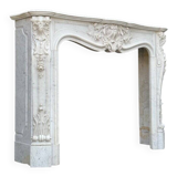 Louis XV style fireplace in Carrara marble circa 1880
