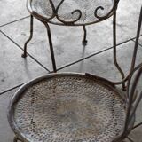 Two iron garden chairs 1950