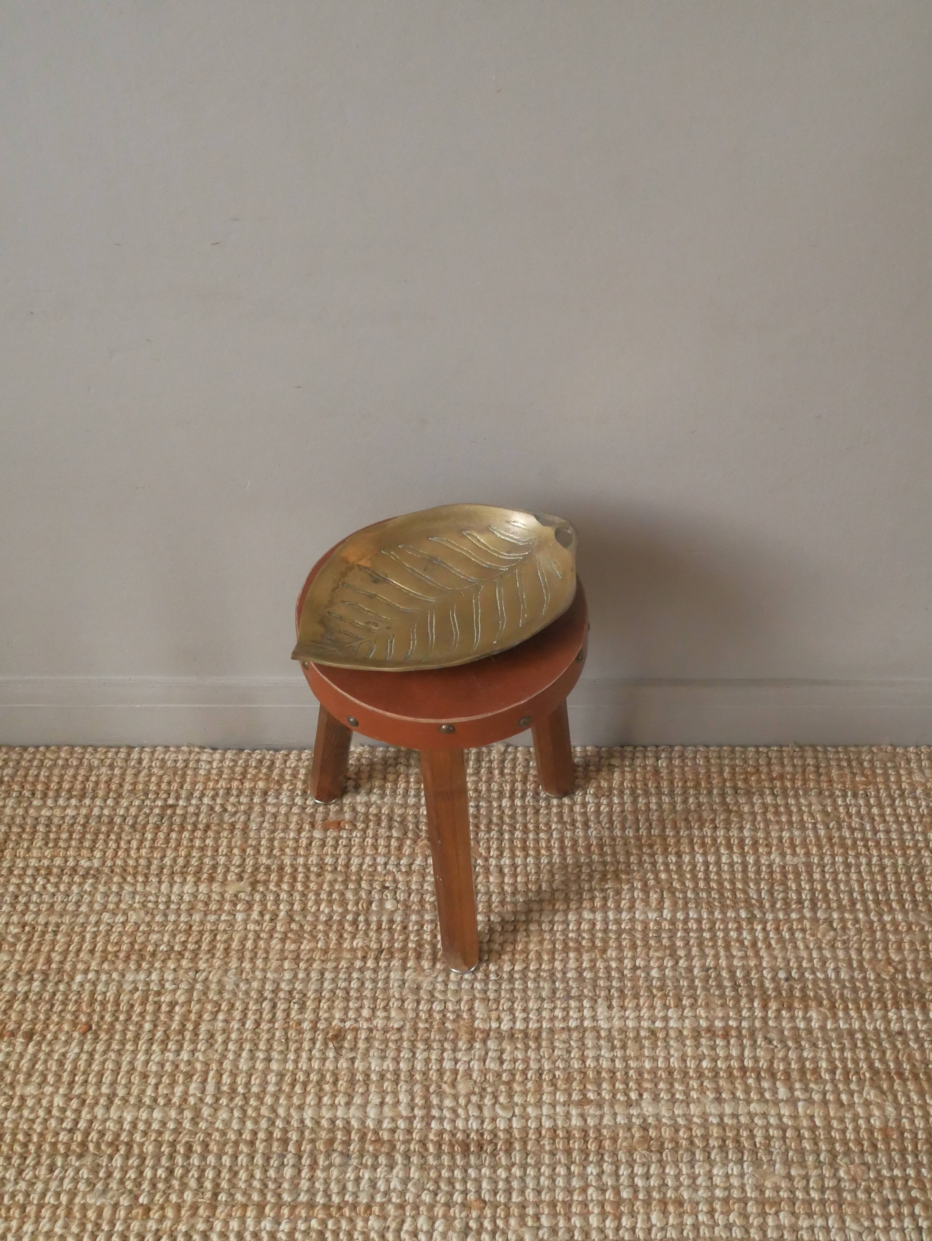 Empty pocket organic shape in brass gold metal bohemian country decoration