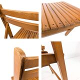 Lot de 2 chaises pliantes vintage en bois, design danois