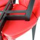 Set of 4 red quilted skai chairs year 50