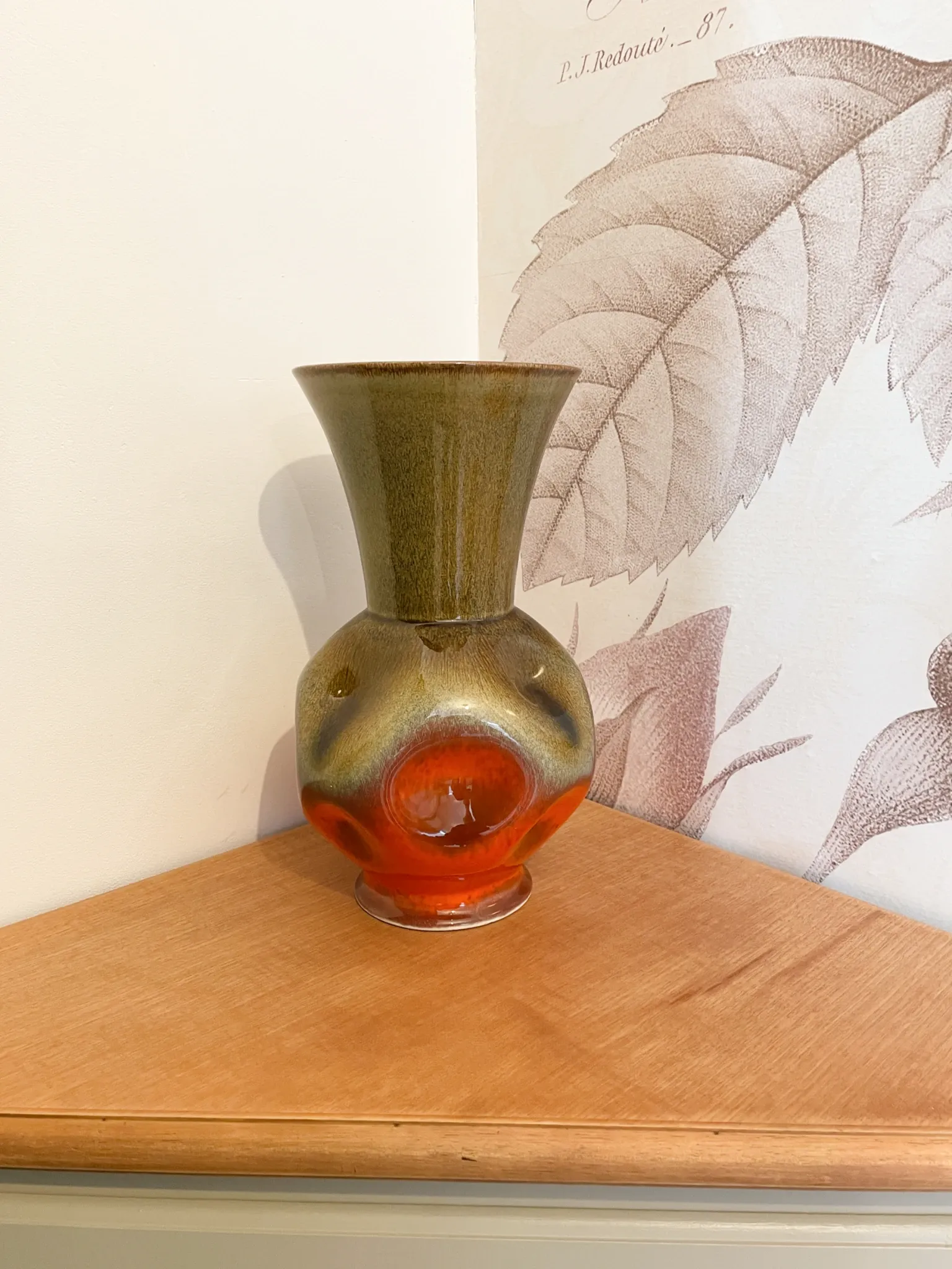 Vintage glazed ceramic vase