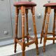 Paire de tabourets de bar bois courbé 1960