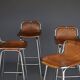 Tabourets de bar « Les Arcs » Dal Vera, sélectionnés par Charlotte Perriand. Lot de 4.