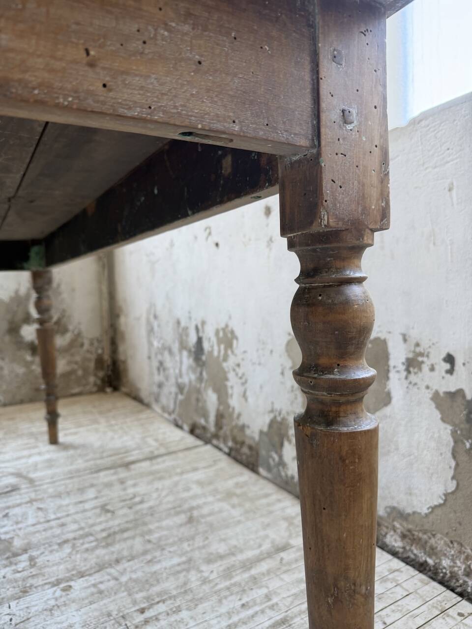 Table de ferme, bistrot en hêtre 1900