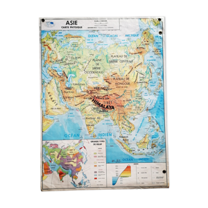 Ancienne carte MDI Asie agricole