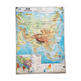 Ancienne carte MDI Asie agricole et physique vintage