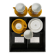 Service of porcelain espresso by Schmidt designer RM plates Brazil.