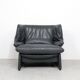 Cassina Portovenere set leather lounge chairs with ottoman