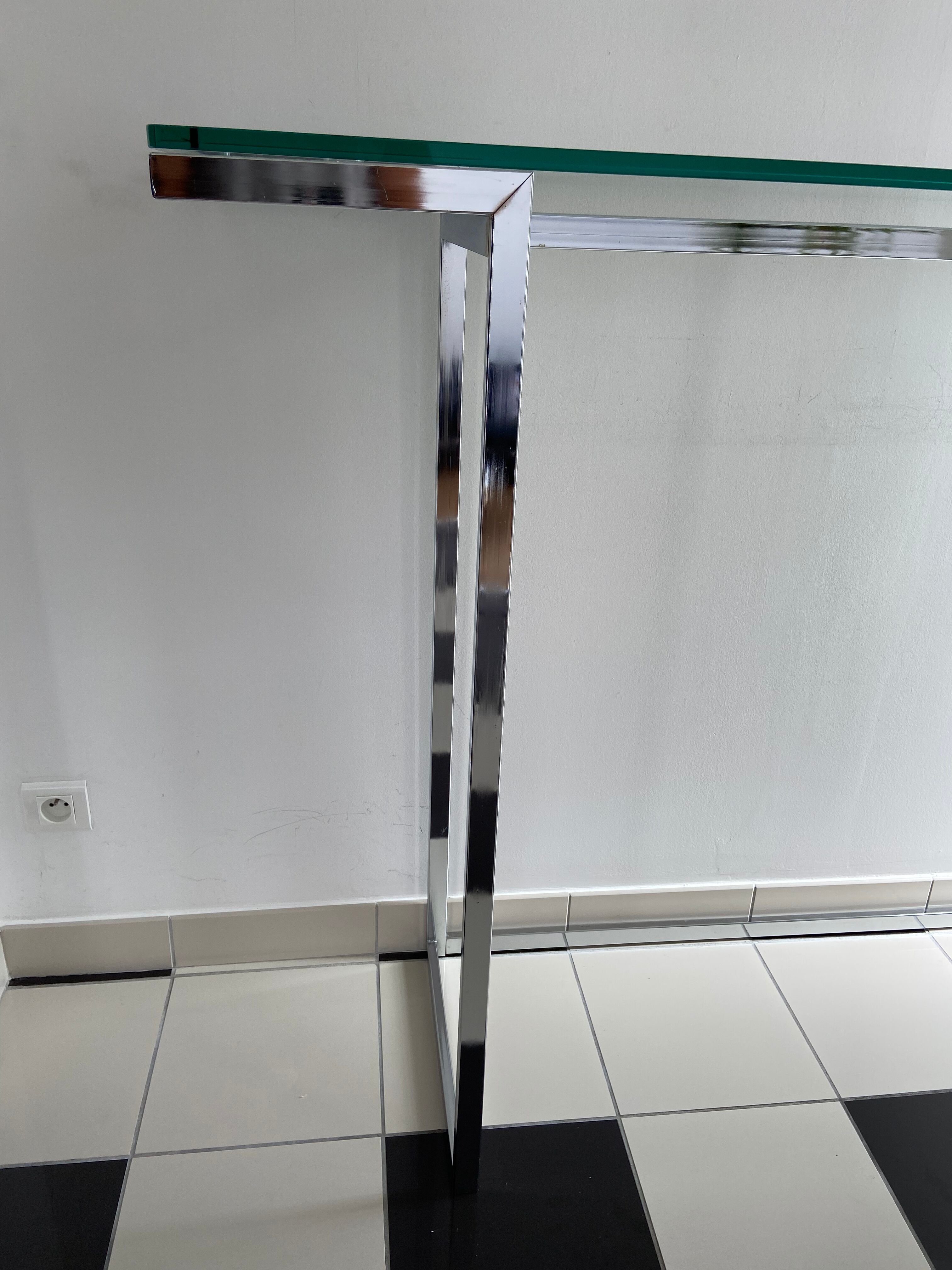 Wardrobe console glass and chrome metal