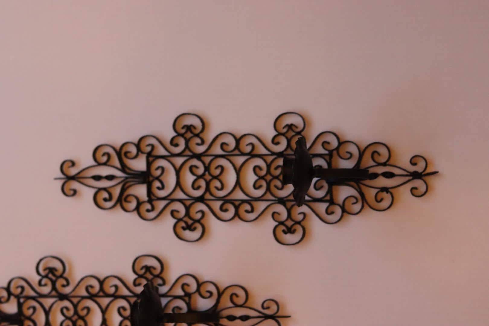 Paire de appliques en métal noir vintage