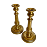 pair of candle holders in gilded bronze nineteenth century