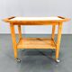 Vintage Wood and Plywood Serving Cart, 1970's