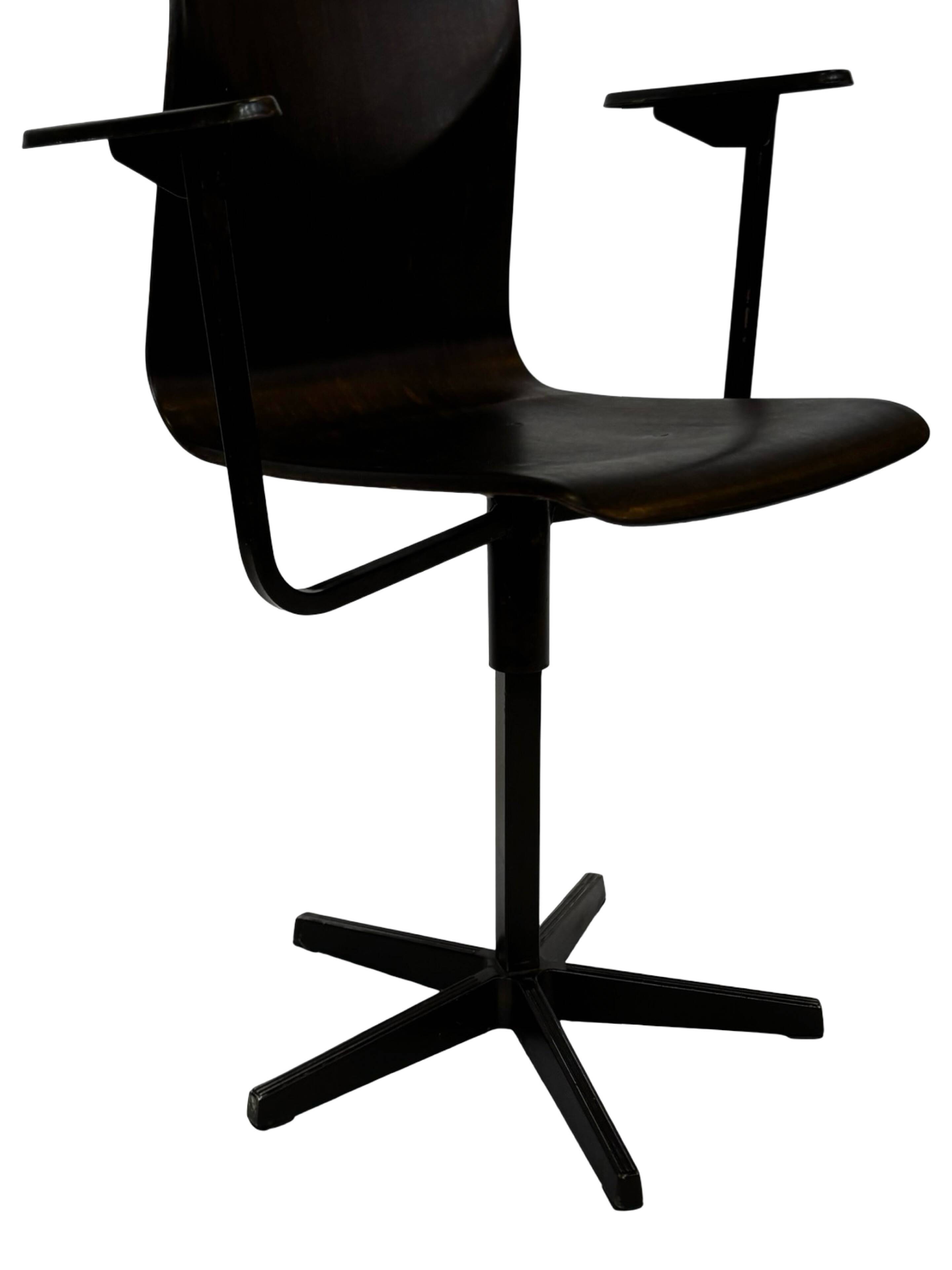 Vintage Galvanitas Pagholz school chair work with armrests dutch design
