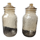 Bocal vintage en verre fumé Fidenza